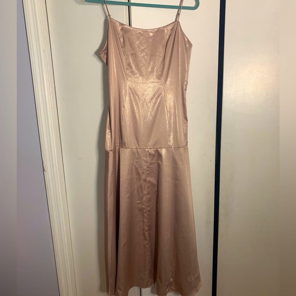 Kay Unger Maxi Slip Dress Women Mauve  8 Y2K 90s Fairy-core Babydoll Shimmery